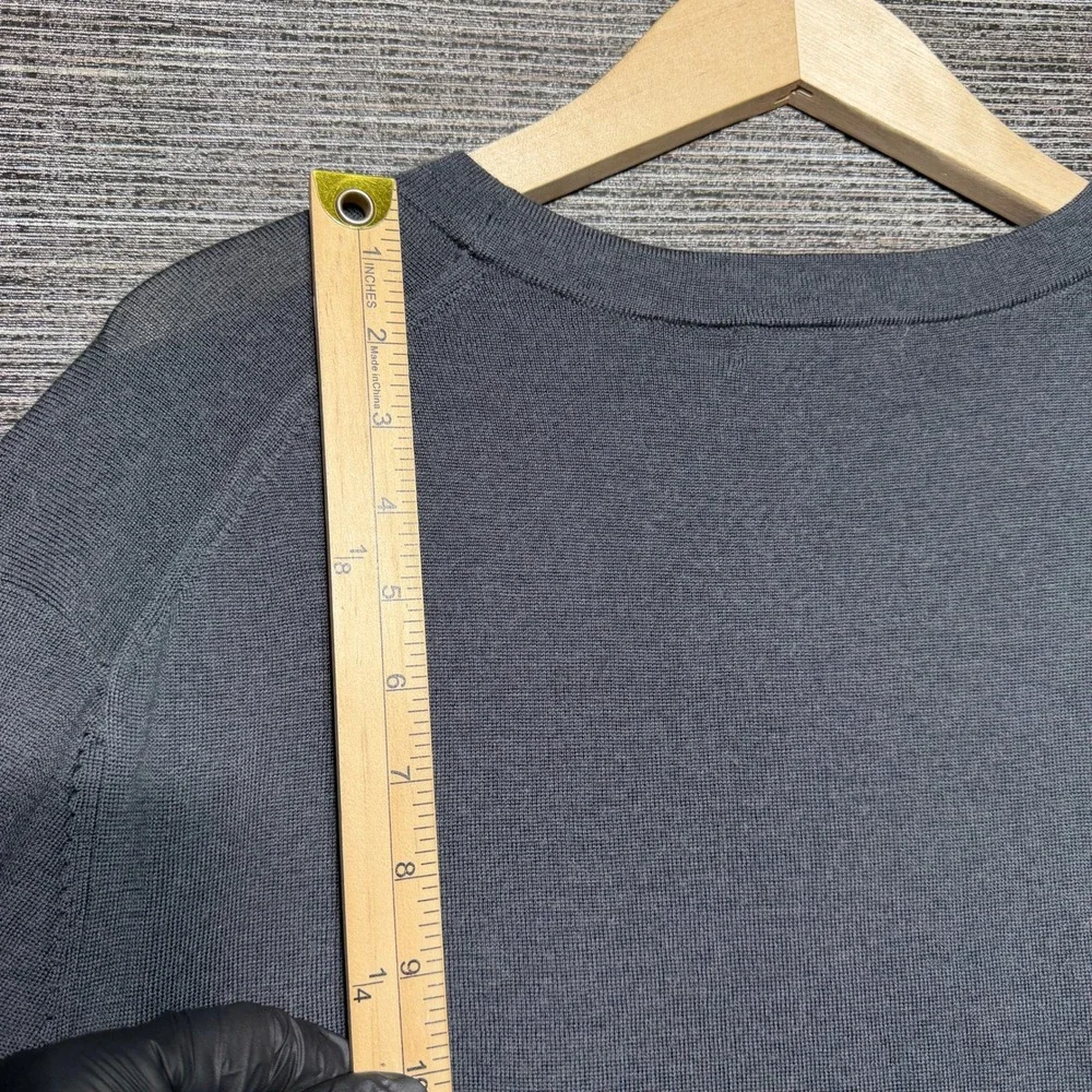 Banana Republic Sweater Mens XXL Gray LS Merino Wool Crew Neck Lightweight 6572